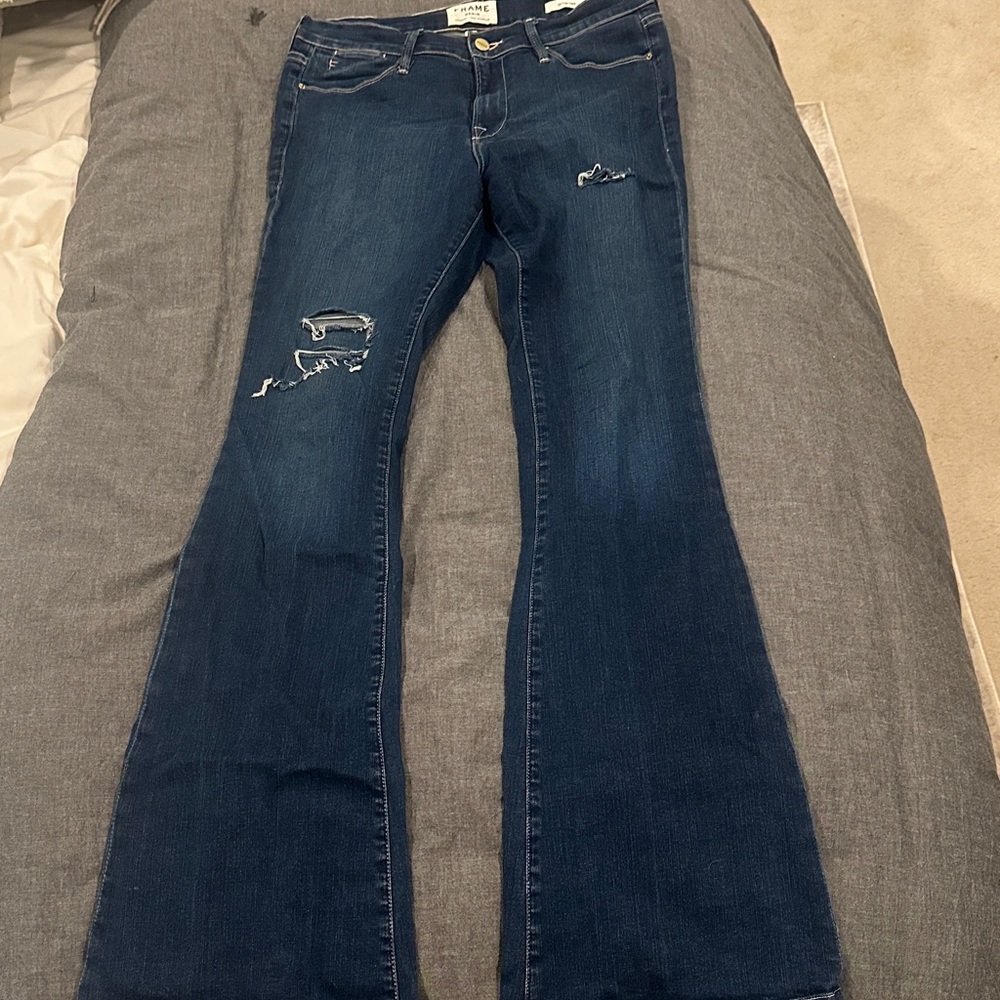 Frame Denim Dark Blue Flare Jeans
